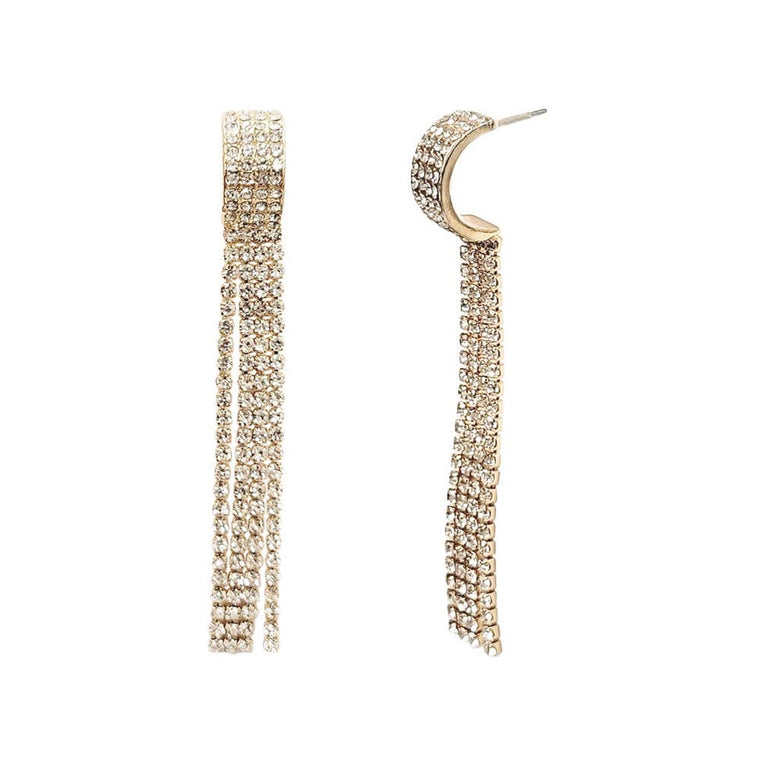 Rhinestone Fringe Cuff Earring