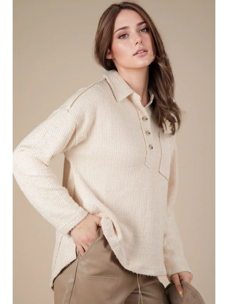 Buttercream Textured Pullover