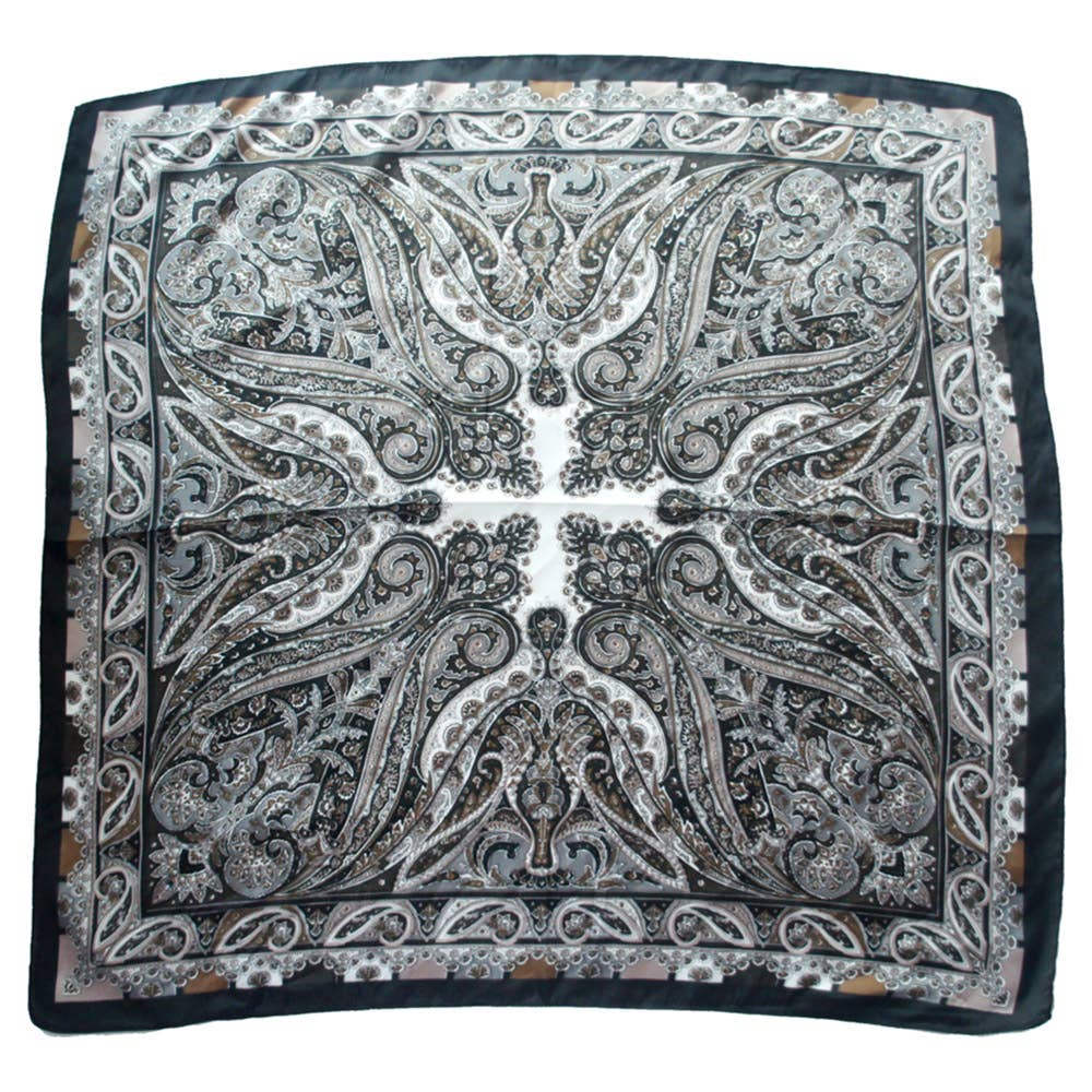 Black Vintage Paisley Bandana