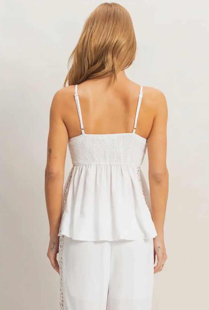 Iris White Crochet Tank Top
