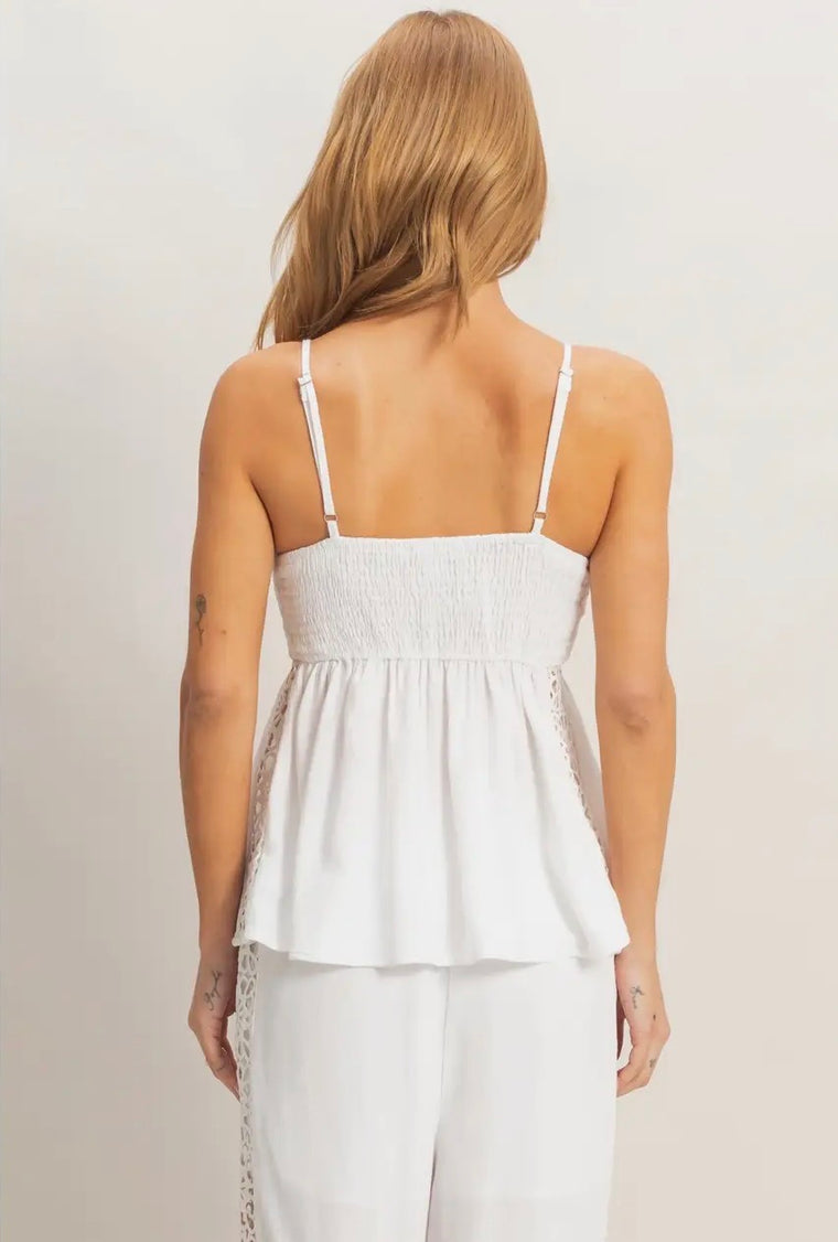 Iris White Crochet Tank Top