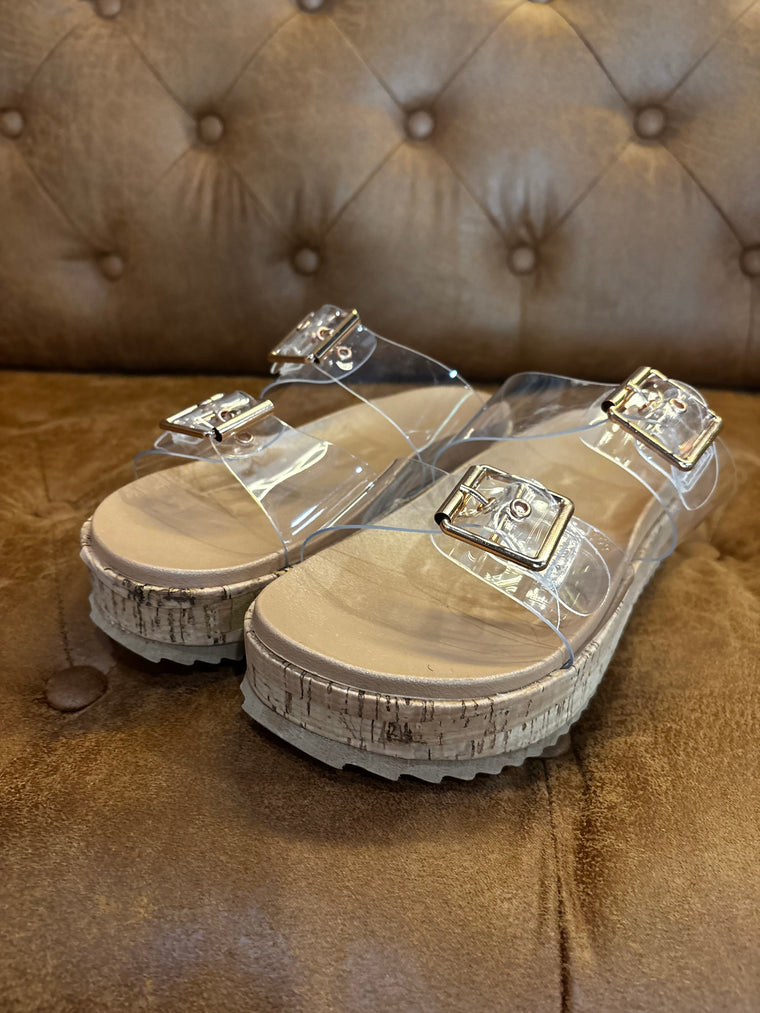 Clear Strap Platform Sandal