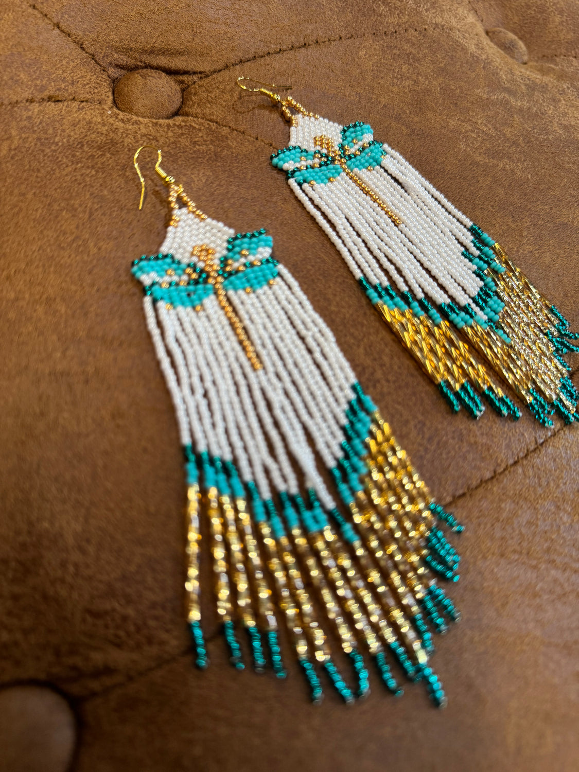 Dragonfly Seed Beads Earrings