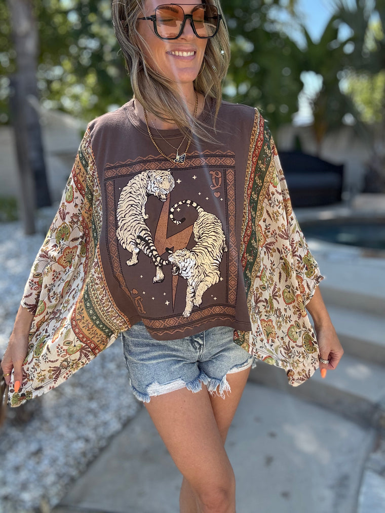 Tiger Kaftan Top
