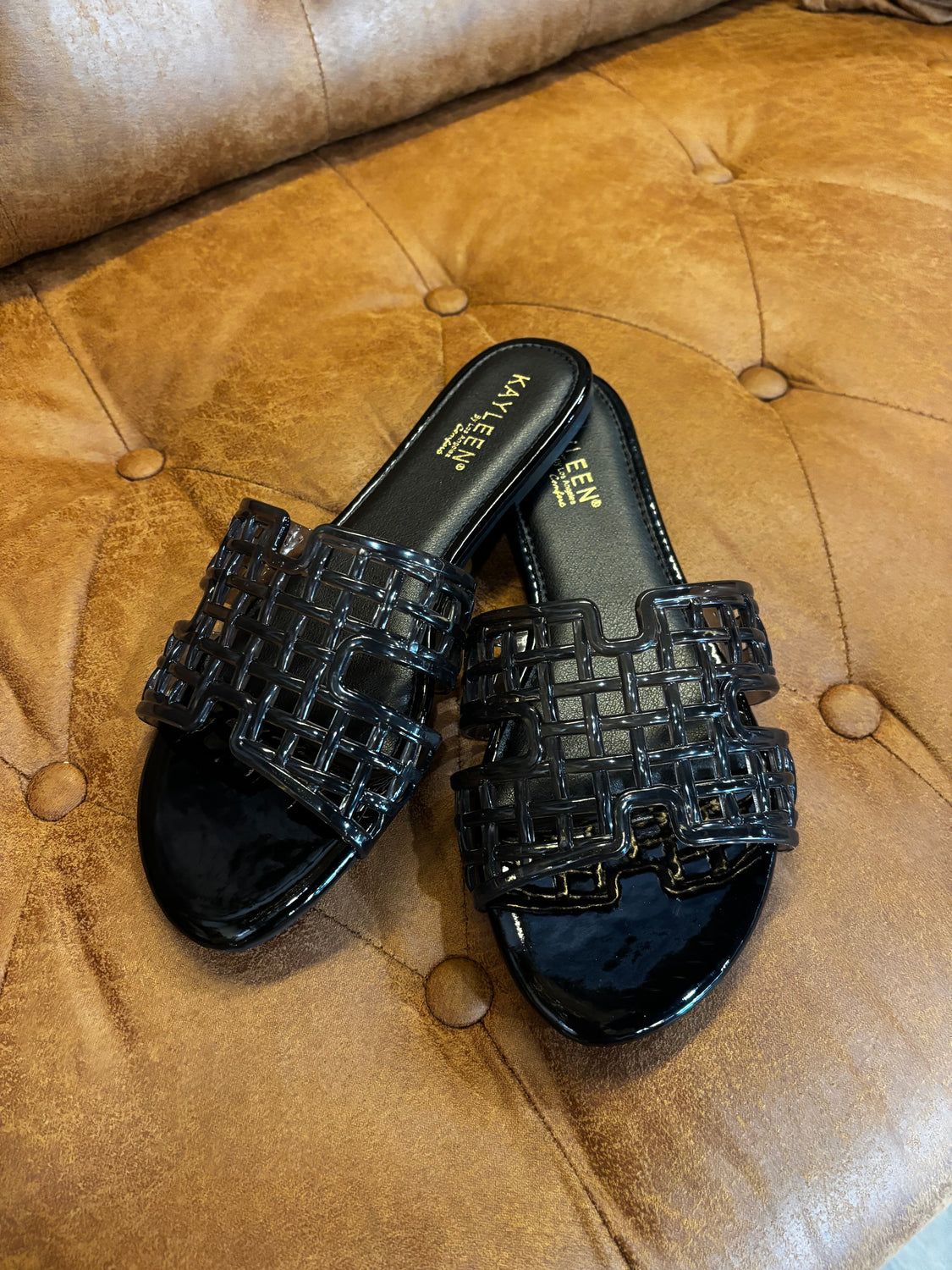 Black Jelly Slide Sandal