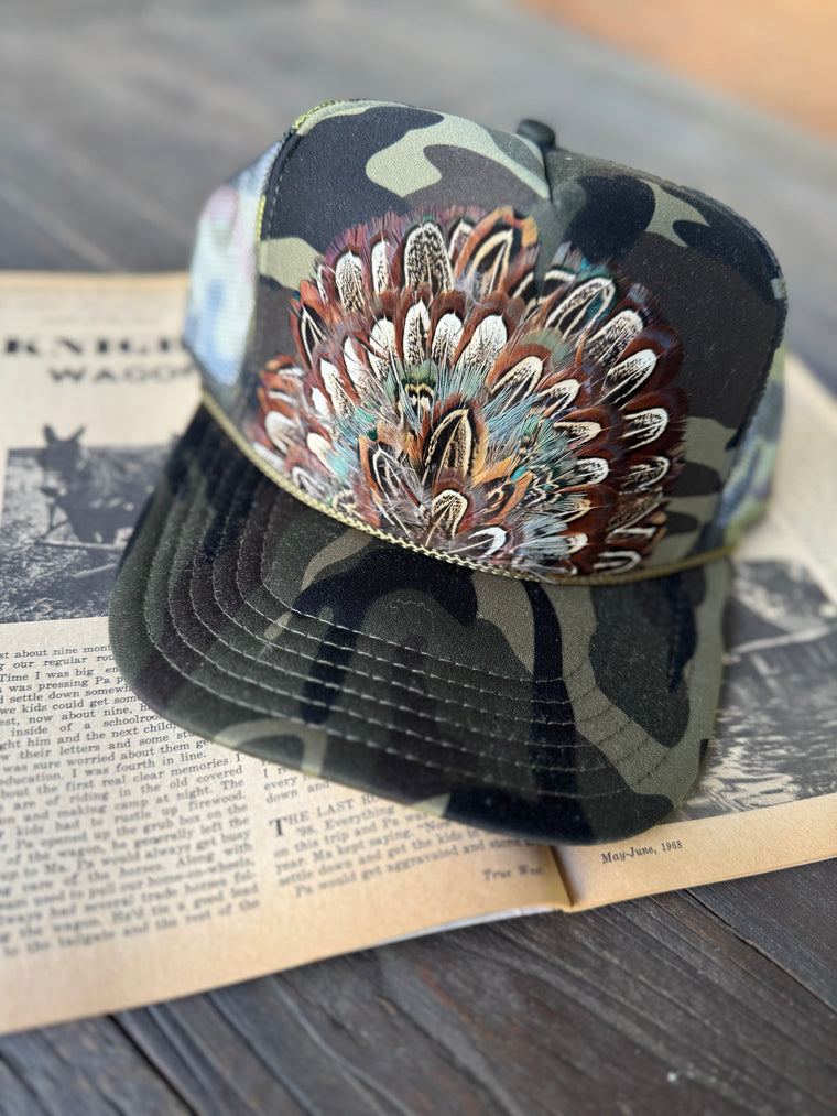 Feather Fan Trucker Hat