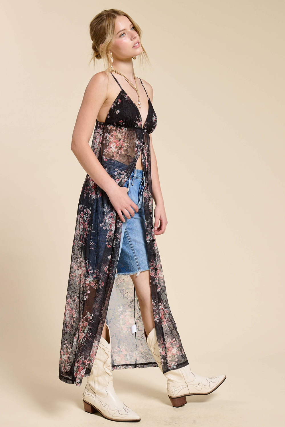 Floral Lace Maxi Dress Cover Up
