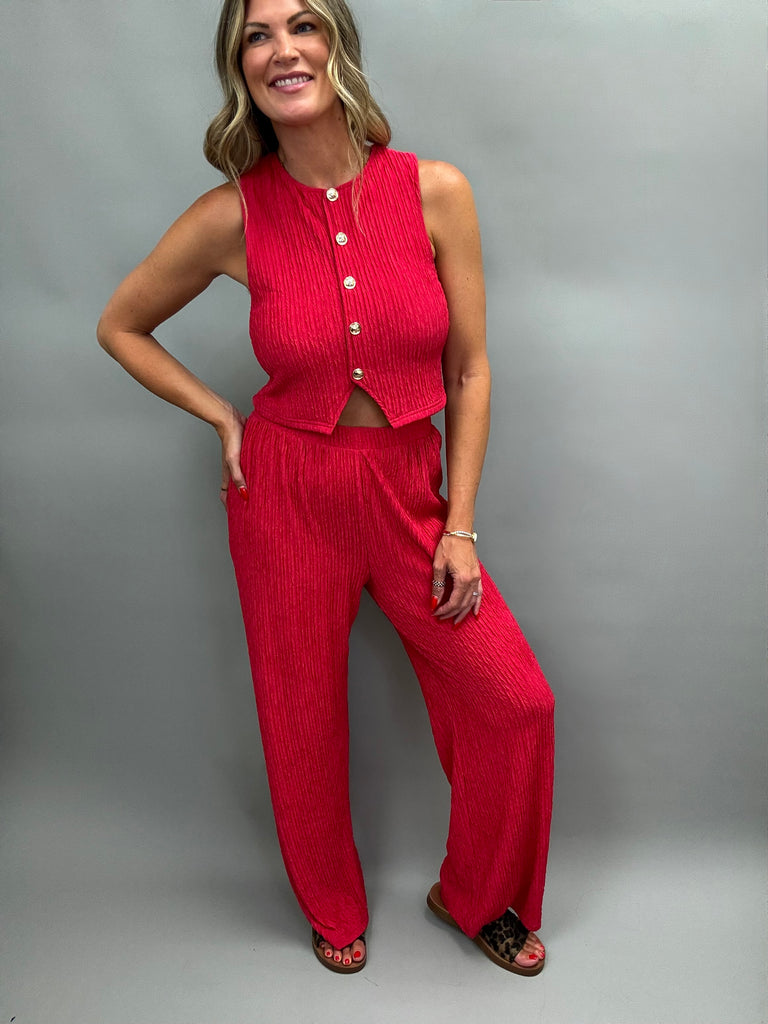 Suit Yourself Red Pant Set