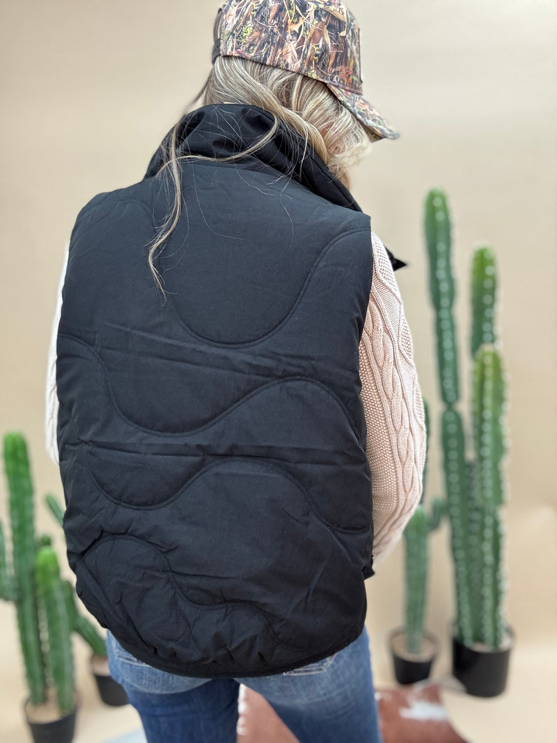 Quilted Black Puffer Vest