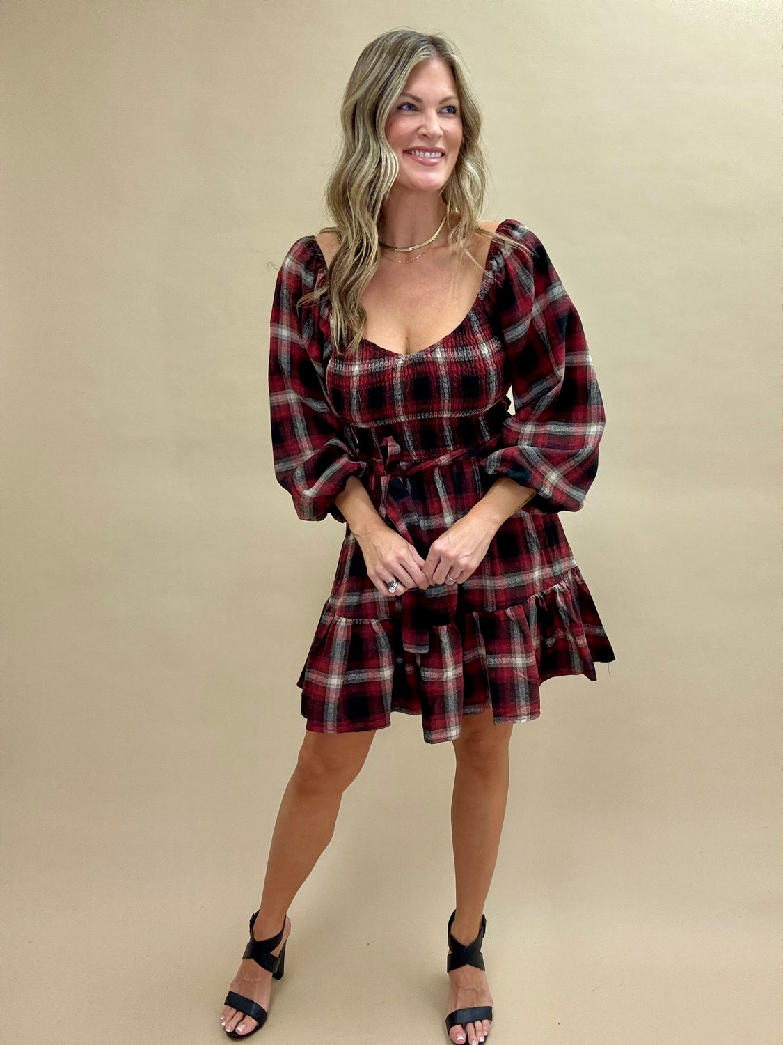 Playful Plaid Swing Dress