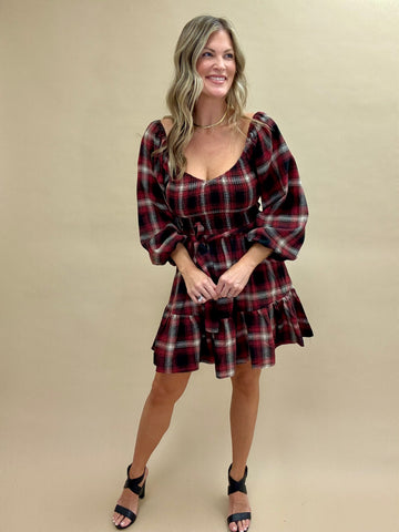 Playful Plaid Swing Dress