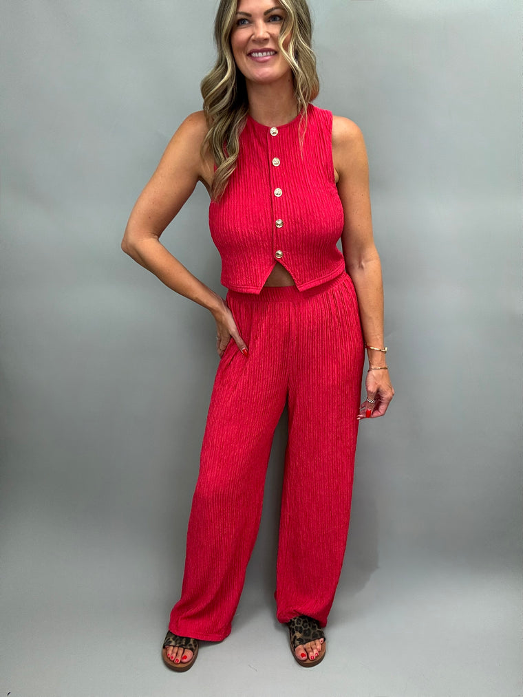 Suit Yourself Red Pant Set