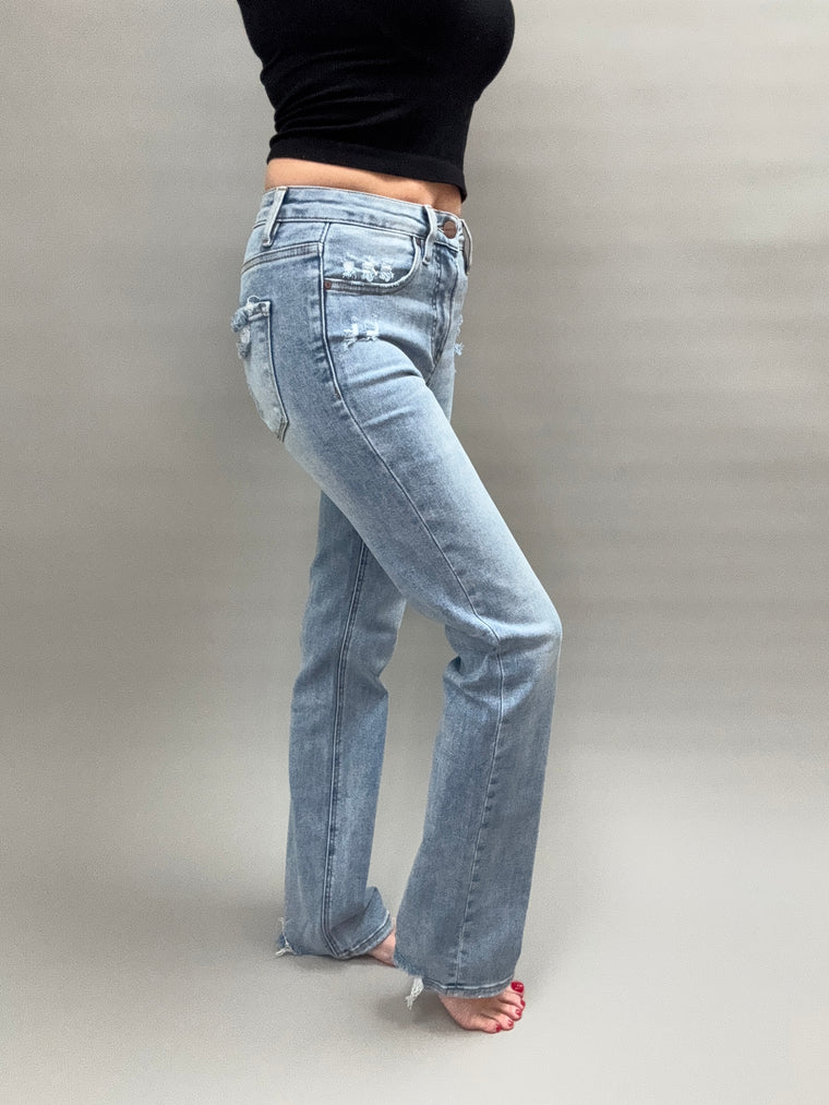 Honey Creek Straight Leg Risen Jeans