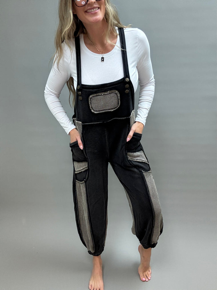 Canyon Quilted French Terry Overalls