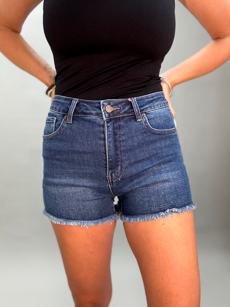 Sandra Dark Wash Stretch Shorts