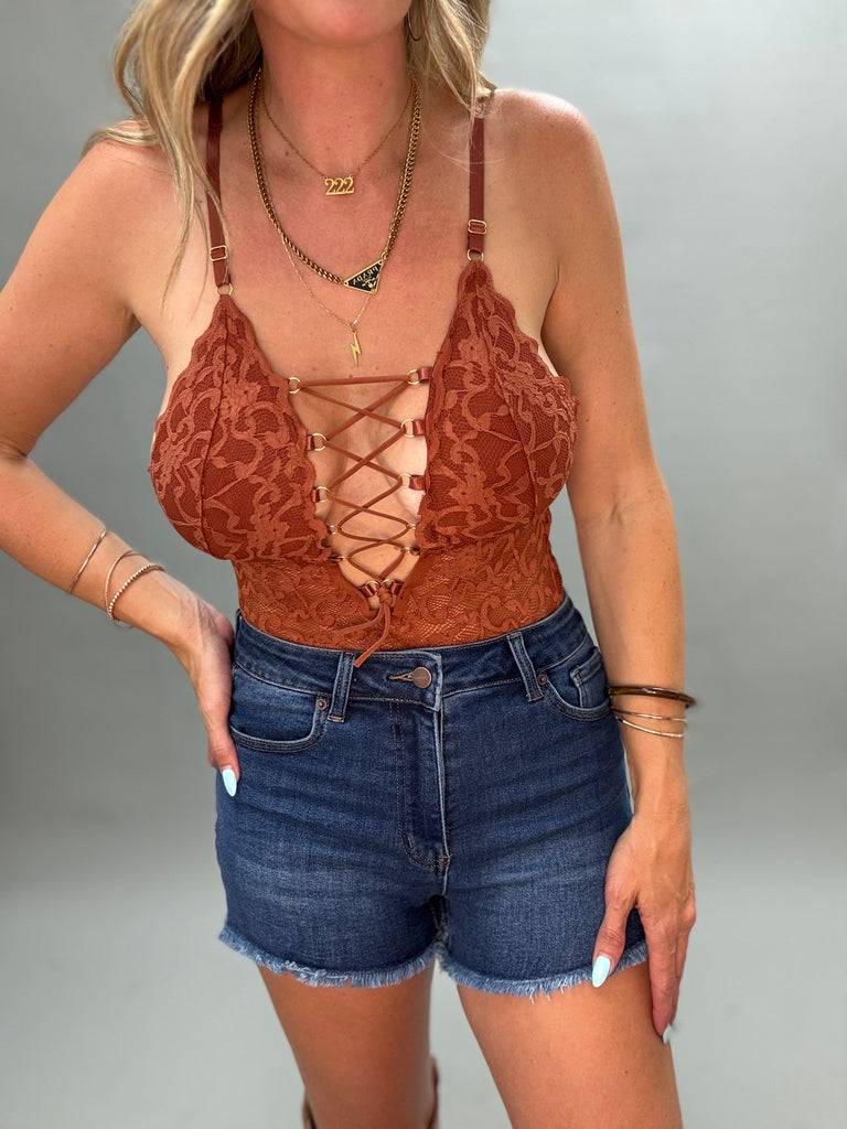 Tied Up Lace Bodysuit