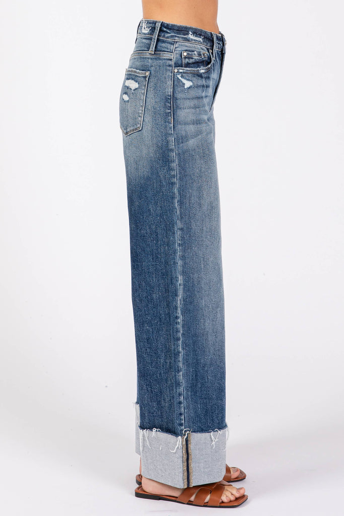 Kennedy Wide Leg Cuff Risen Jeans