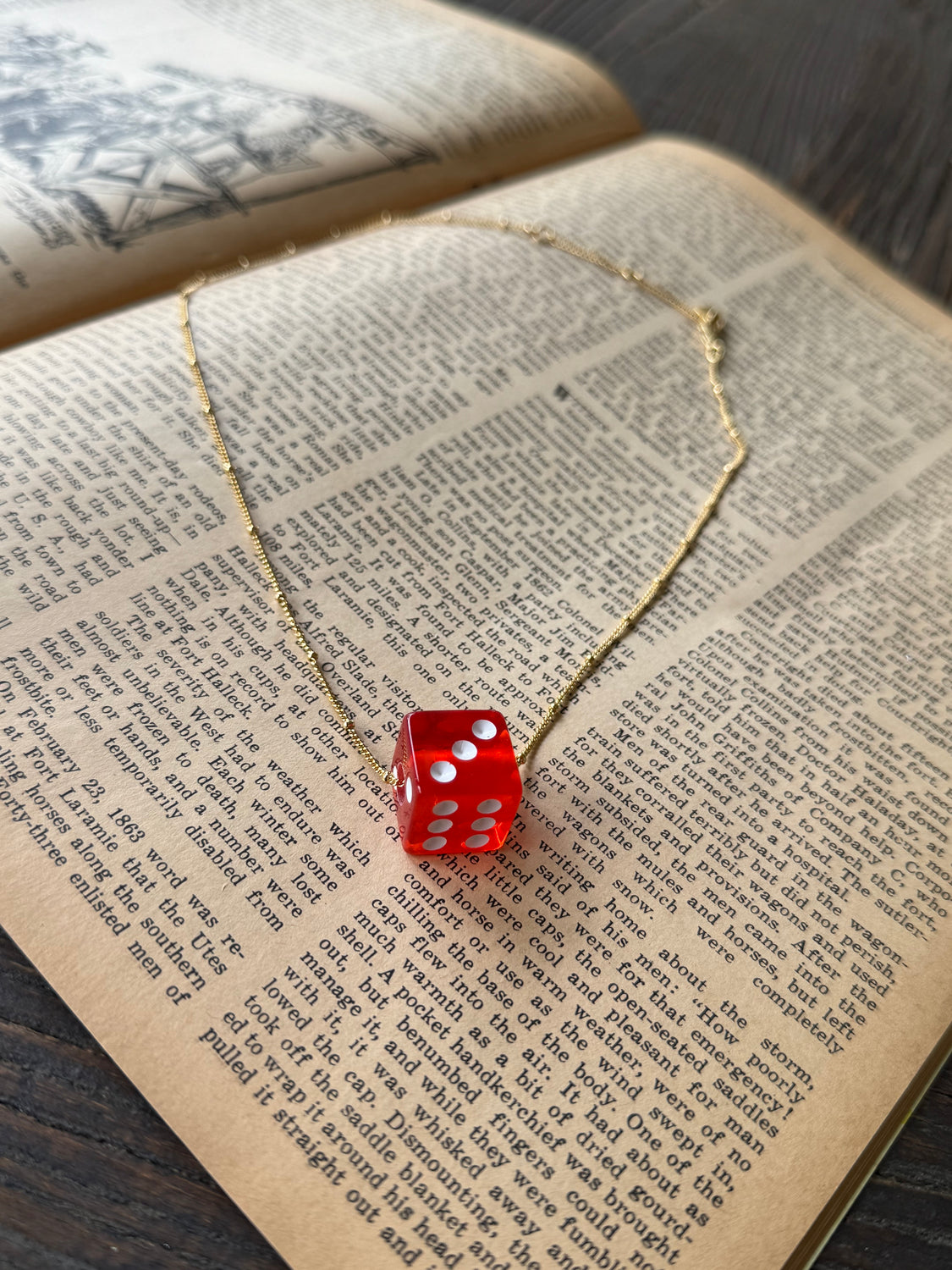 Red Dice Charm Necklace