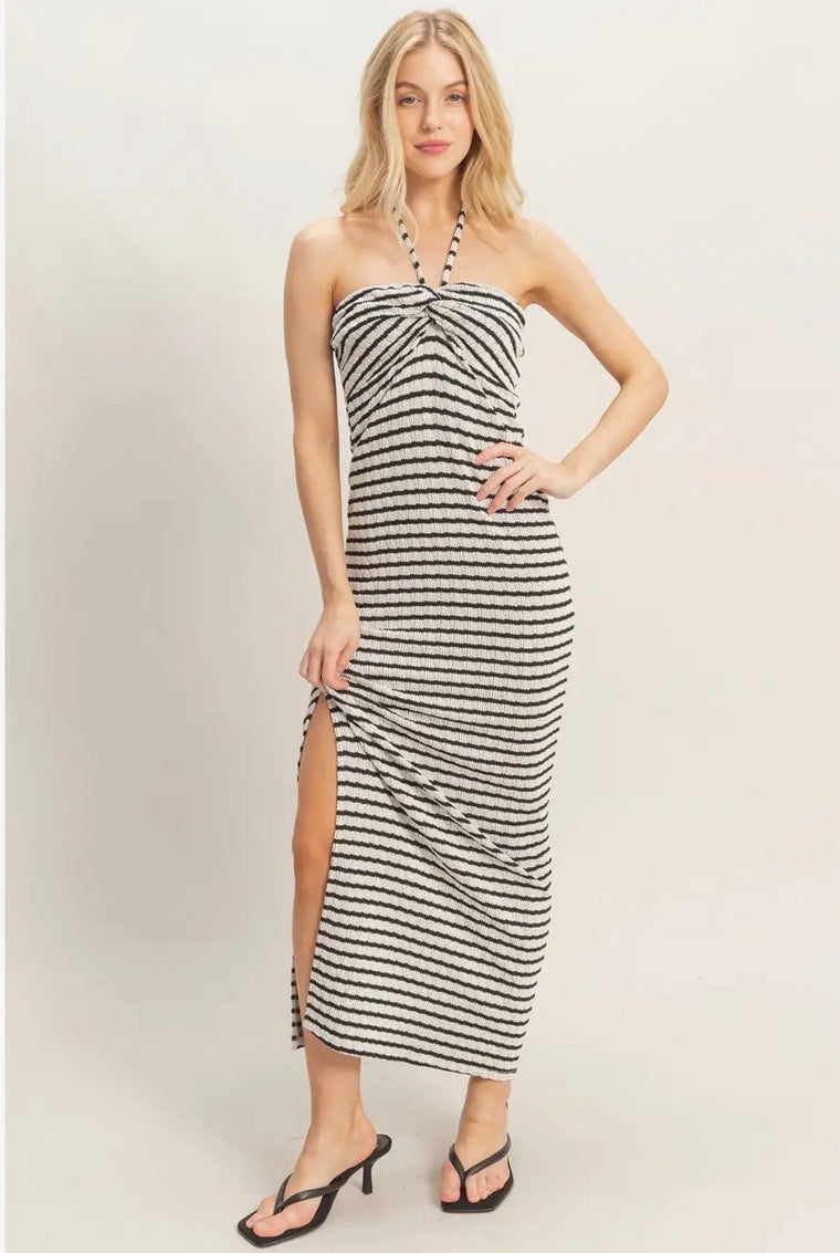 Billie Stripe Side Slit Maxi