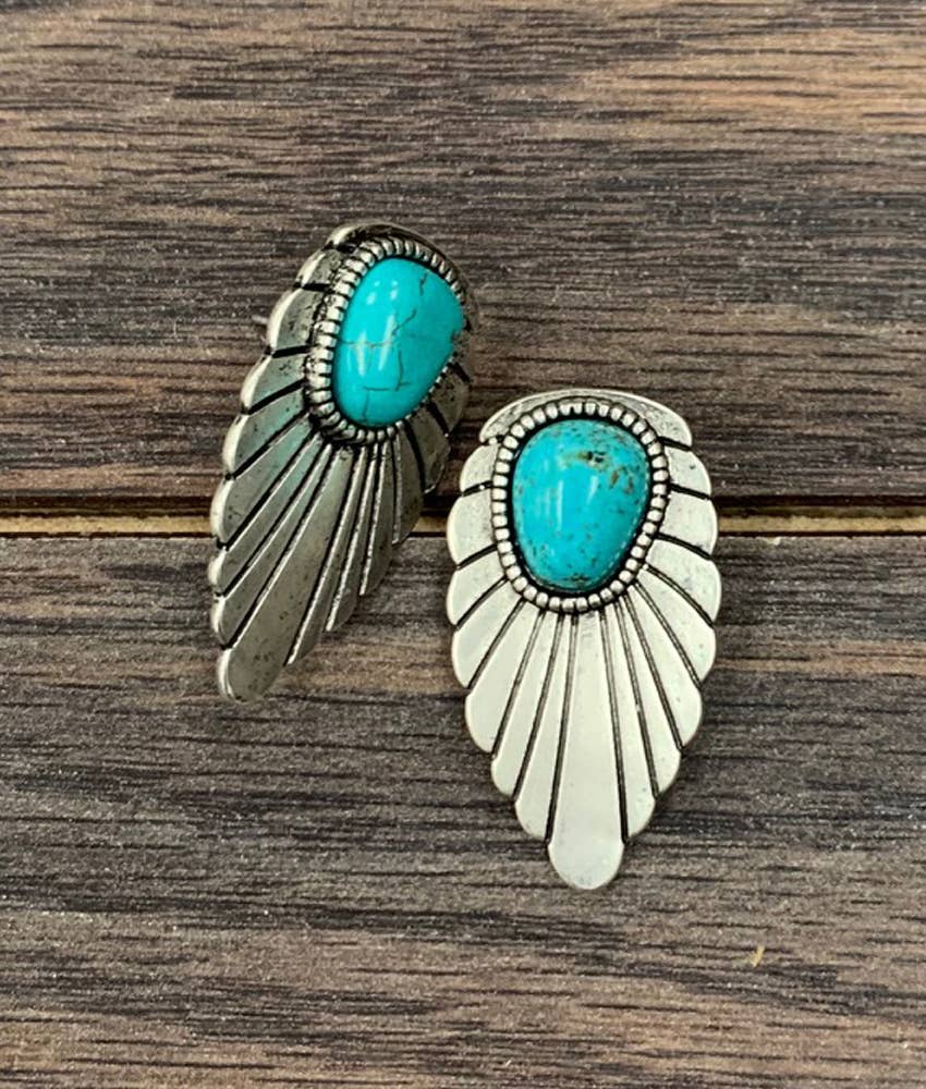 Wing Turquoise Stud Earrings