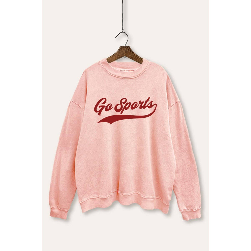 Go Sports Varsity Typography Mineral Wash Sweatshirt