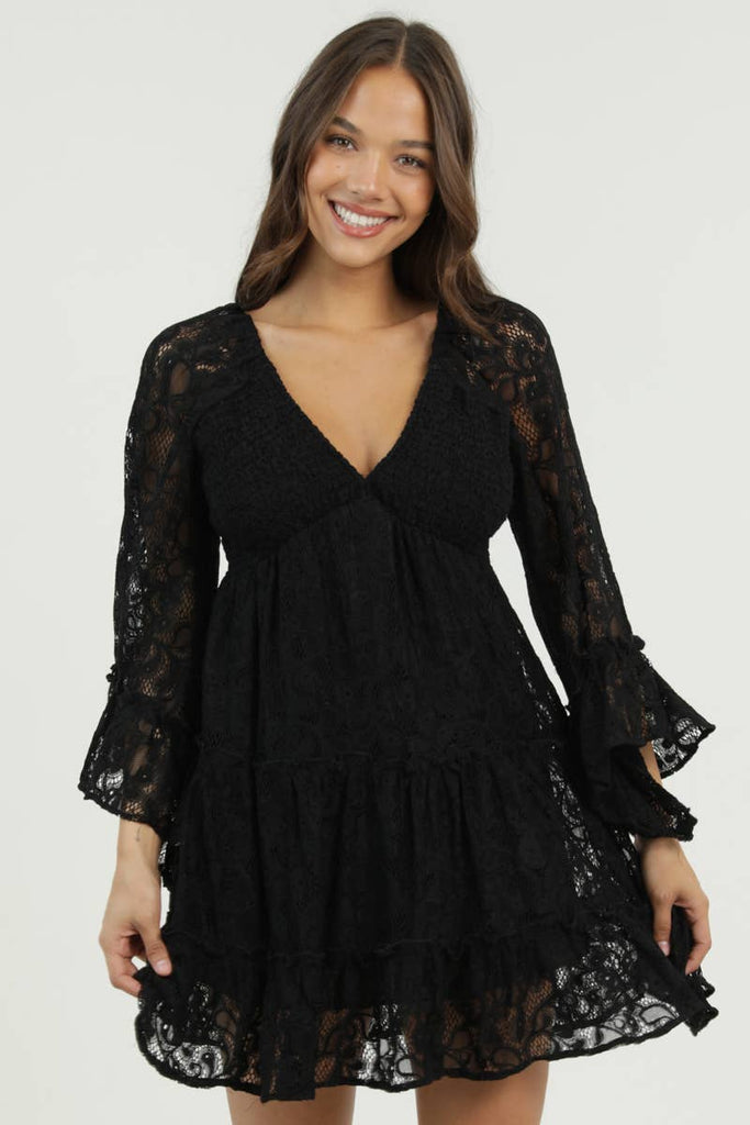 Belle Full Lace Mini Dress