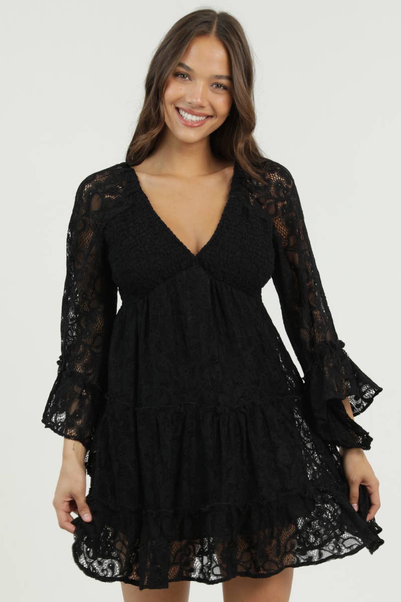 Belle Full Lace Mini Dress