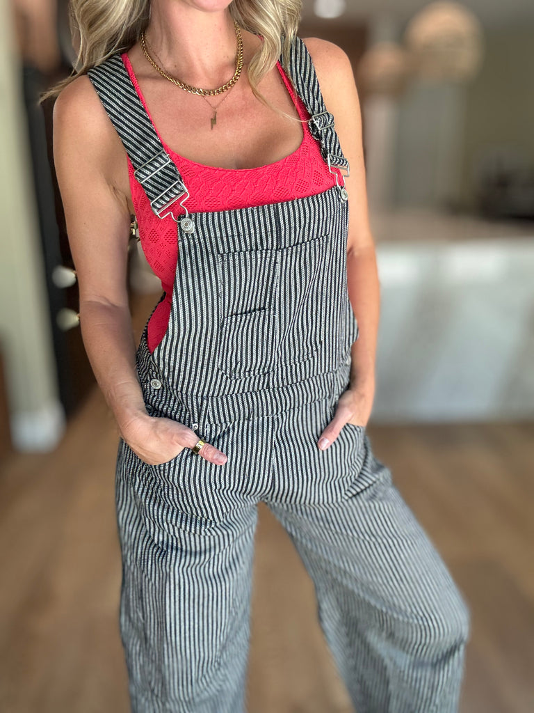 Barrel Striped Overalls