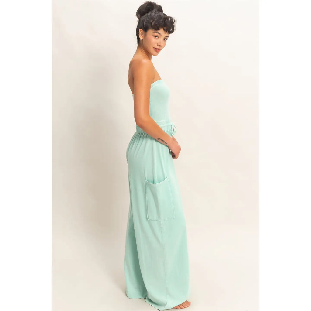 Mint Strapless Jumpsuit