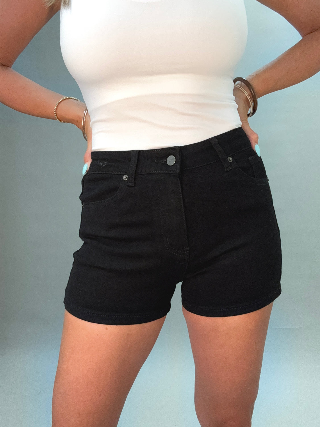 Midnight Black Stretch Shorts