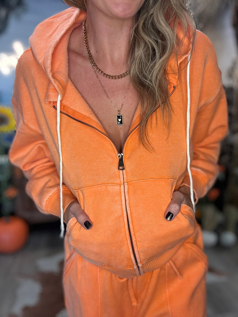 Cozy Campfire Orange Zip Up