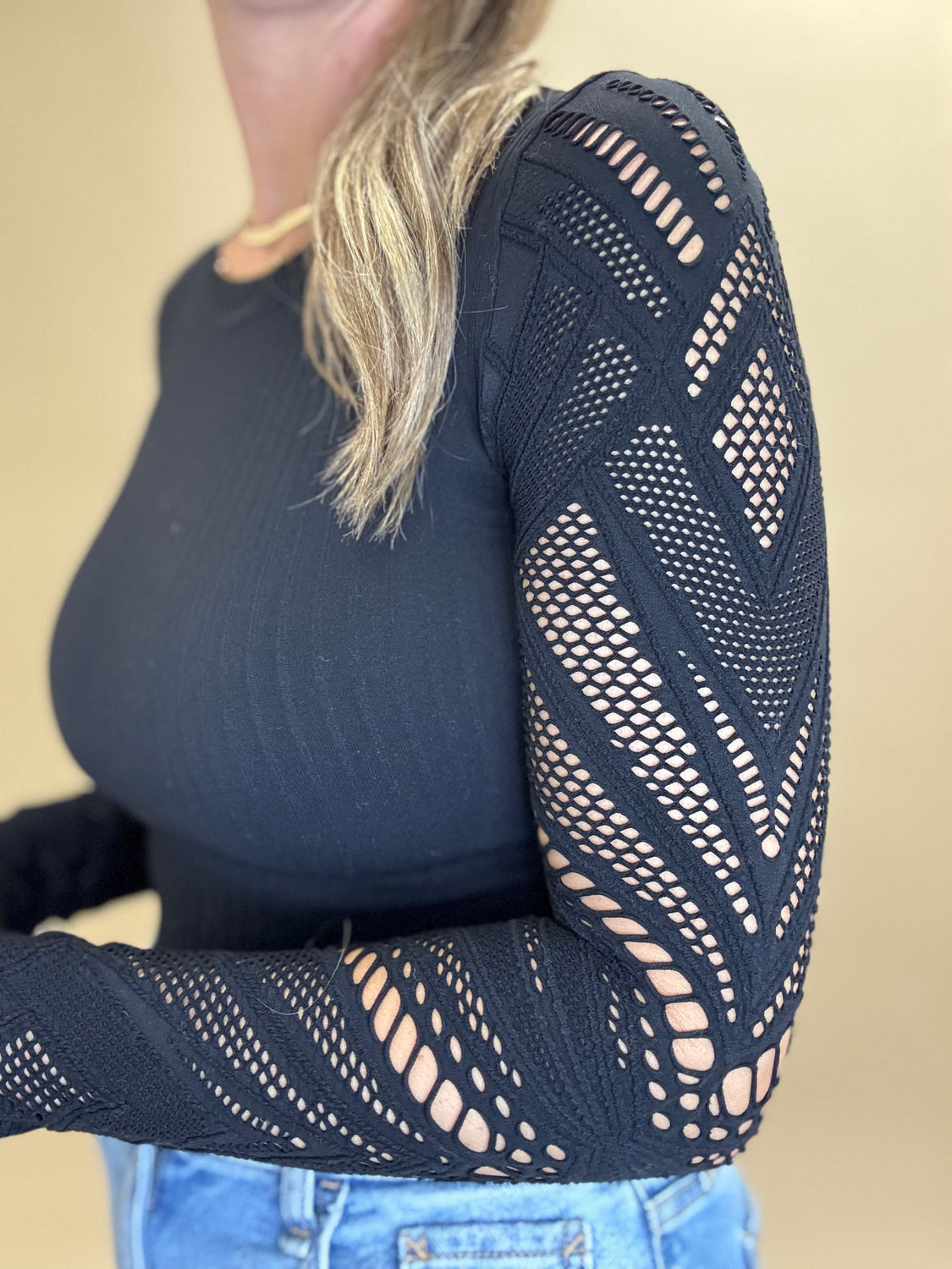 Cut Out Long Sleeve Top