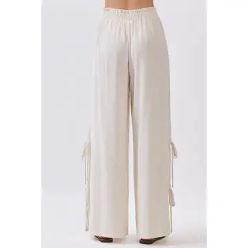 Oatmeal Linen Wide Leg Pant