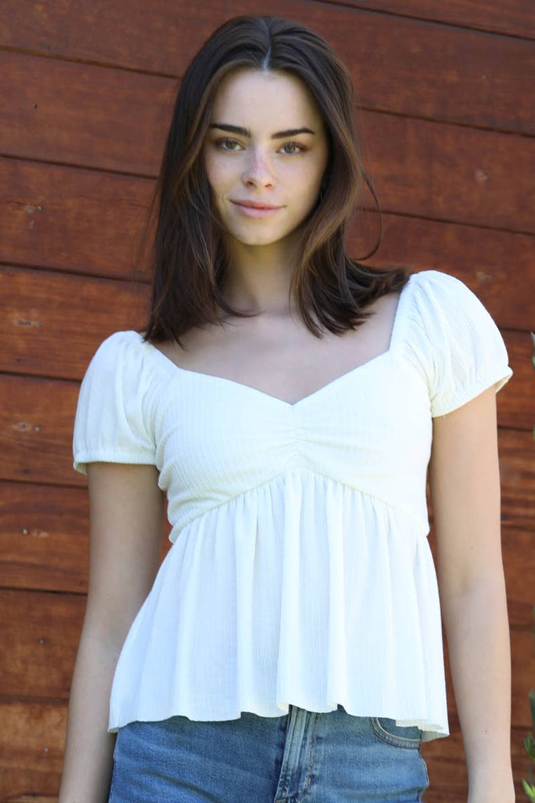 Cap Sleeve Ivory Top