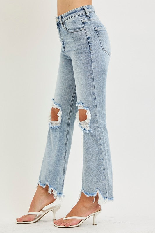 Lennon Crop Distressed Risen Jeans