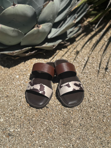 Double Band Cow Print Sandal