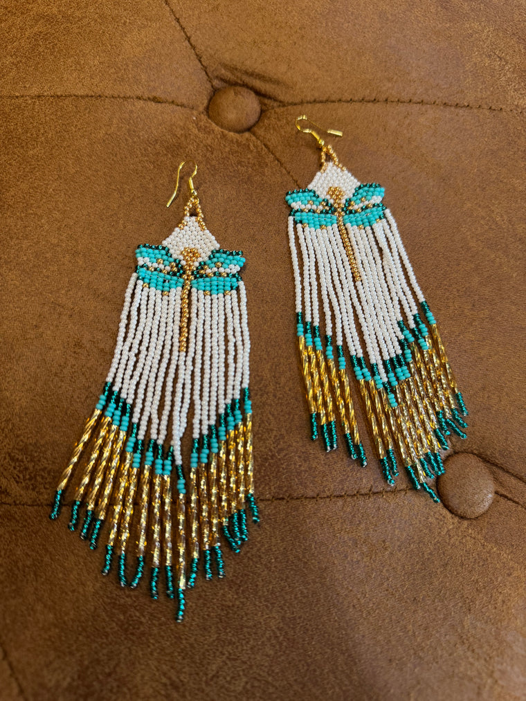 Dragonfly Seed Beads Earrings