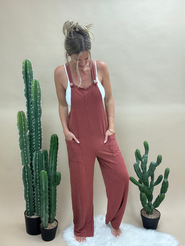 Rusty Ribbed Overalls