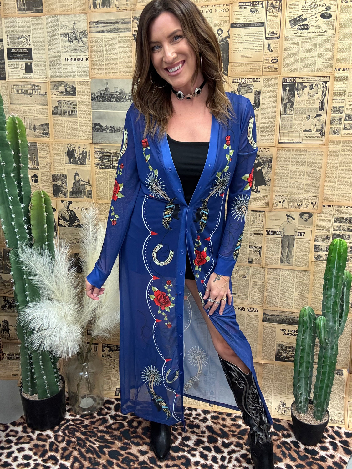 Spurs & Roses Mesh Maxi Duster