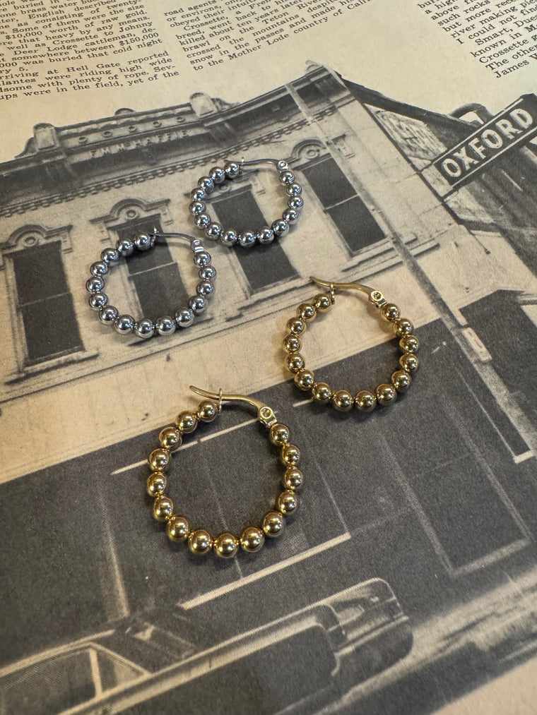 Ball Hoop Earrings