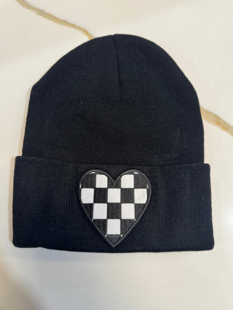 Checker Heart Beanie