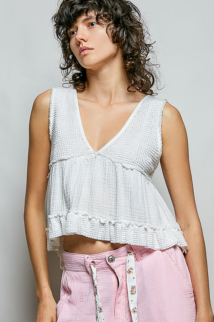 Softy Thermal Ruffle tank Top