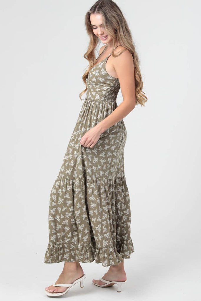 Maple Floral Midi Dress