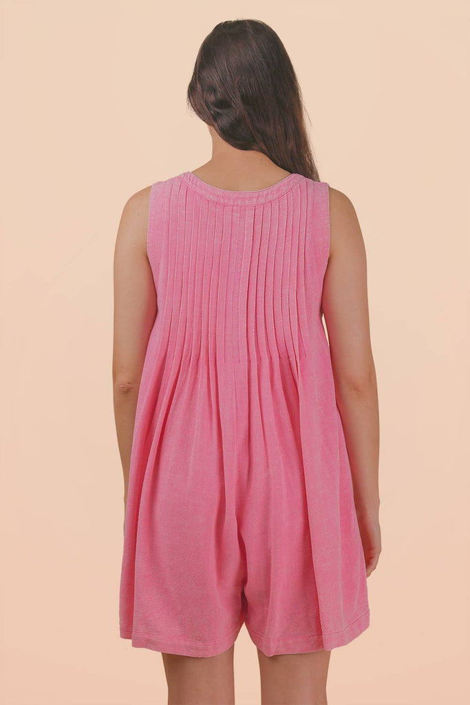 Posey Pink Pleated Romper