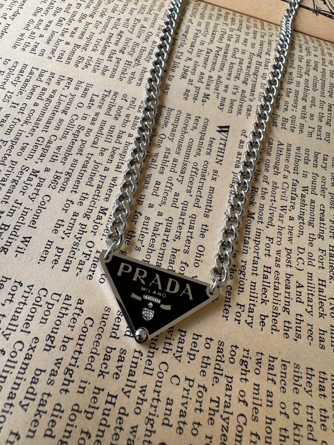 Up Cycled Prada Necklace