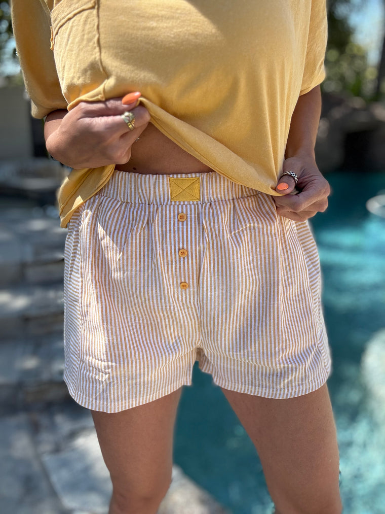 Yellow Stripe Boxer Shorts
