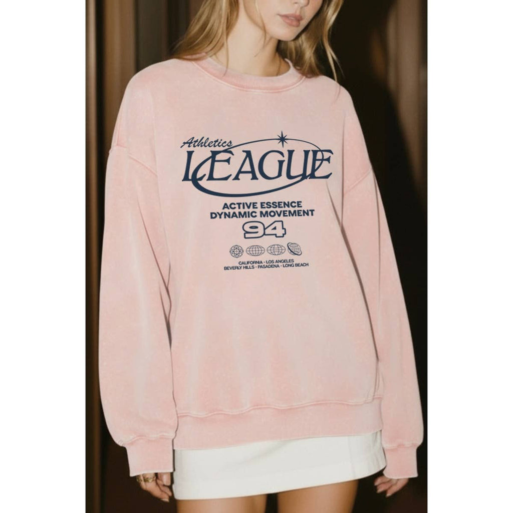 Retro Athletic Sports Graphic Mineral Wash Sweatshirt