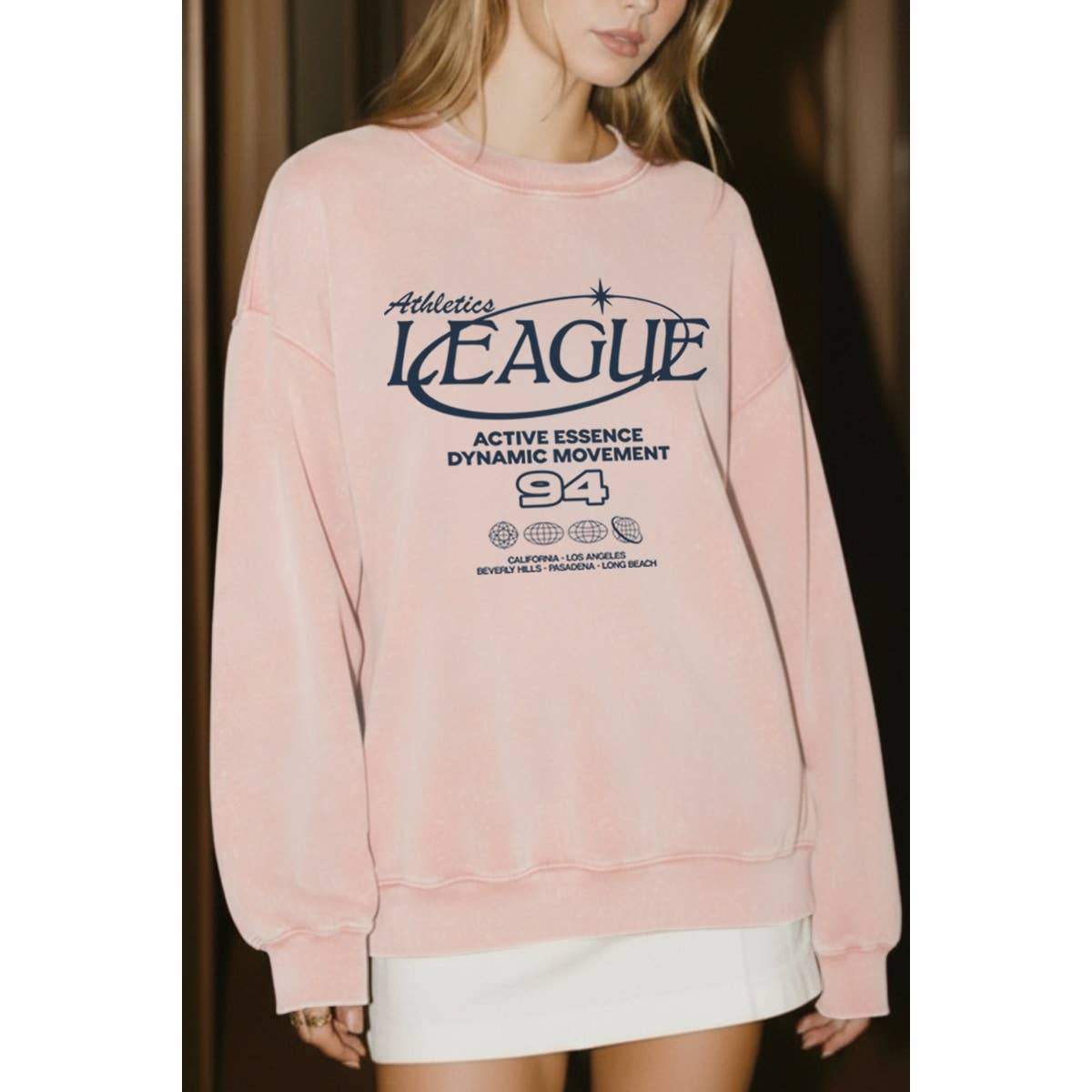 Retro Athletic Sports Graphic Mineral Wash Sweatshirt