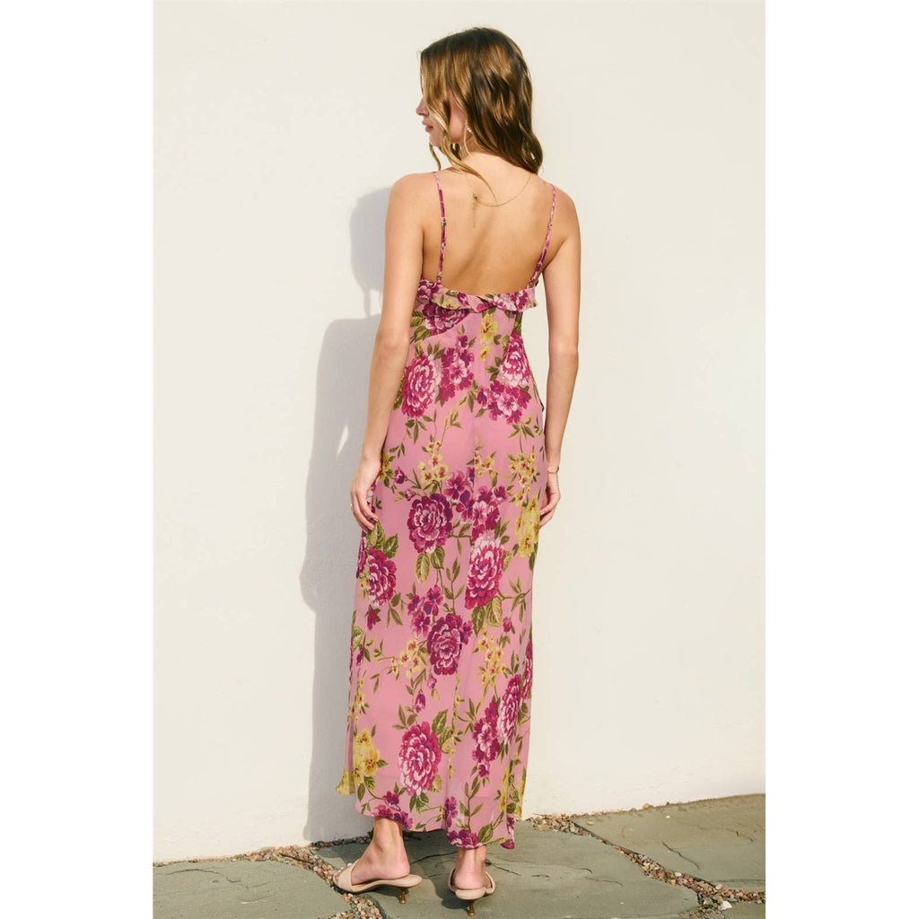 Garden Grace High Slit Tiered Maxi Dress