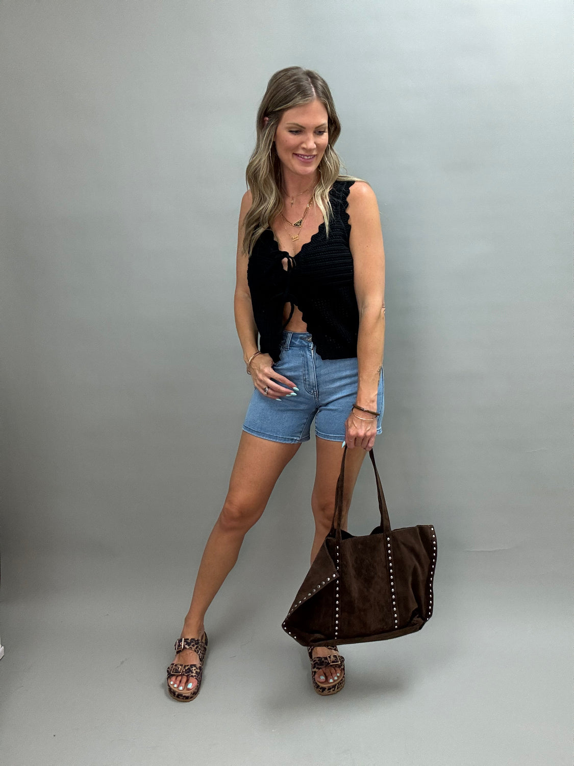 Saddle Creek Studded Tote Bag
